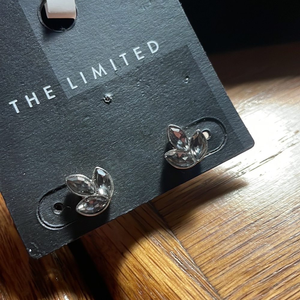 Super cute little leaf gray / black shiny earrings.